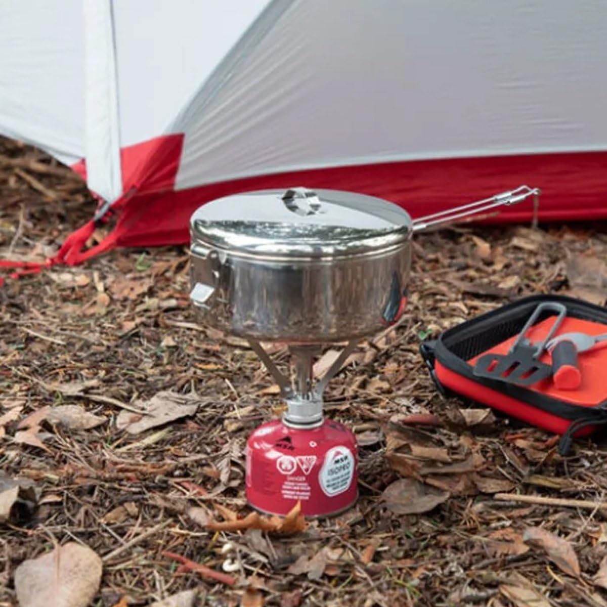 MSR pot-hanging-storage demonstrates versatile use as lightweight storage when not cooking.