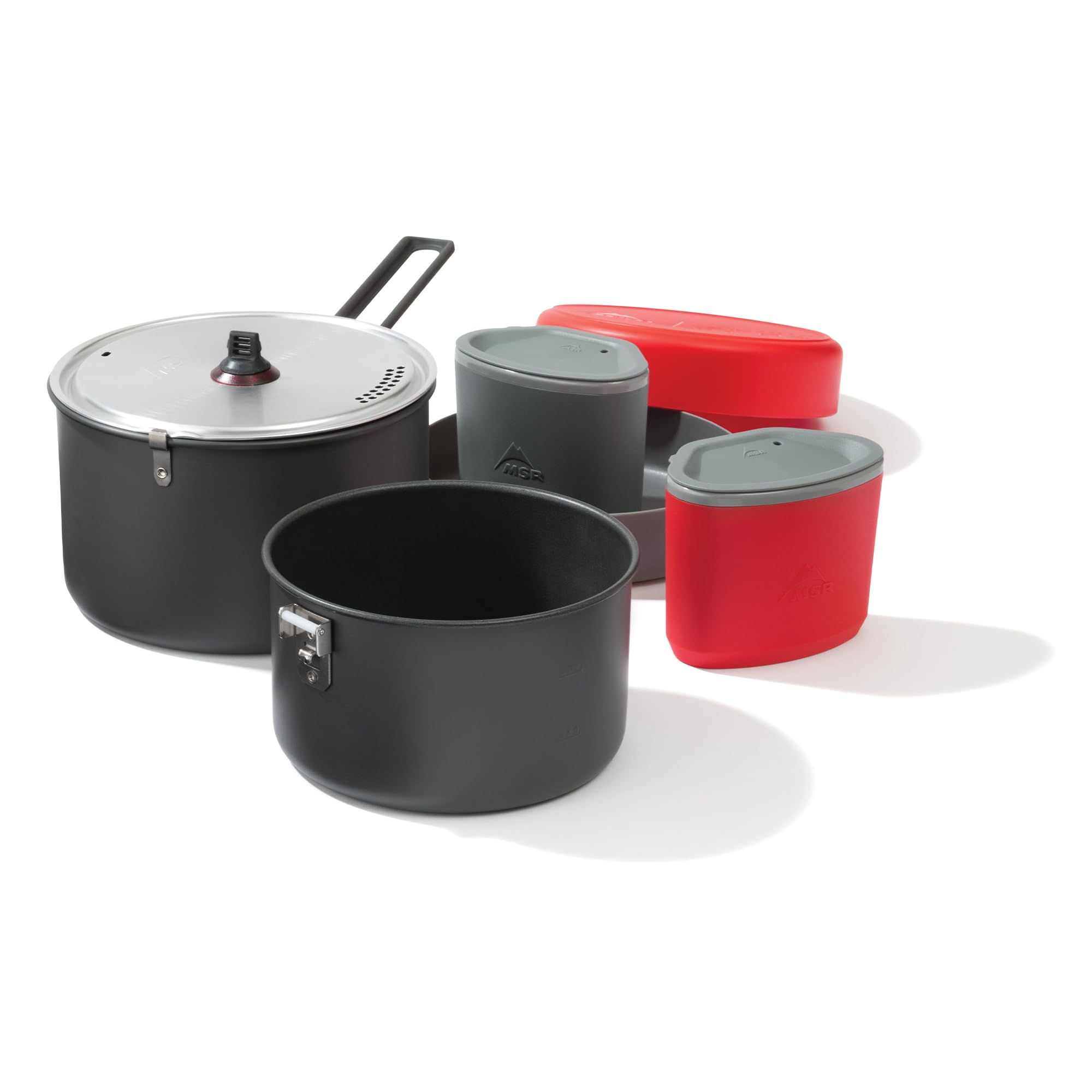 MSR Quick 2 hard-anodized pots offer versatile cooking options.