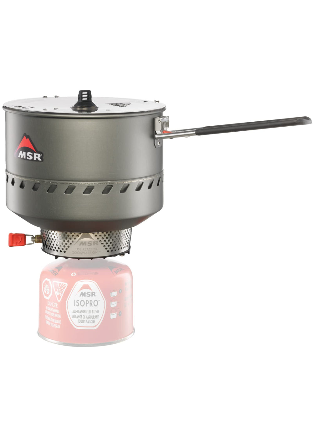 MSR Reactor 2.5L pot with lid ready for compact transport
