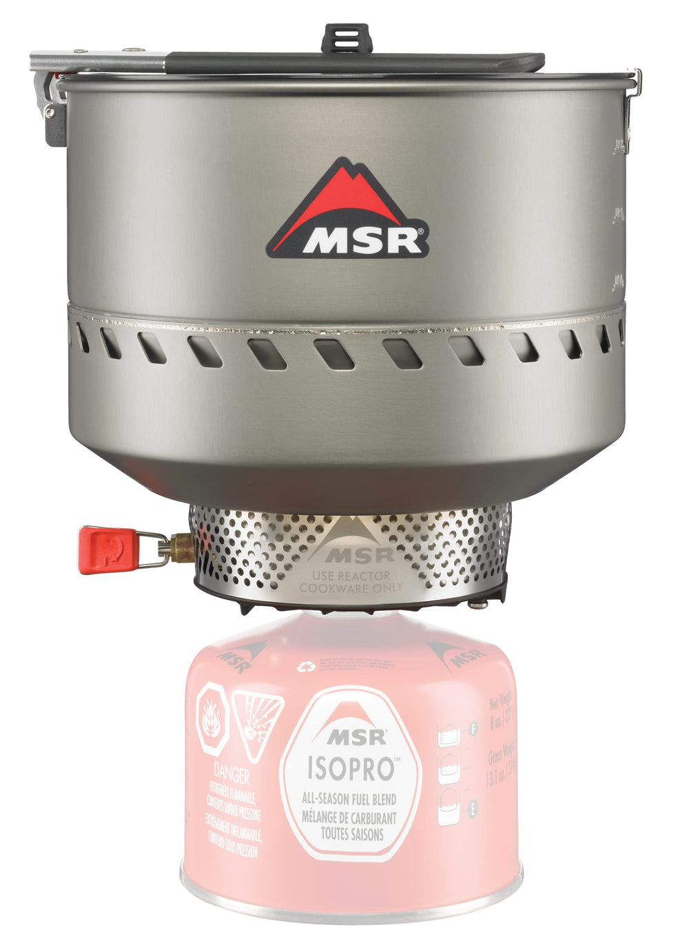 MSR Reactor 2.5L stove system assembled for windproof cooking
