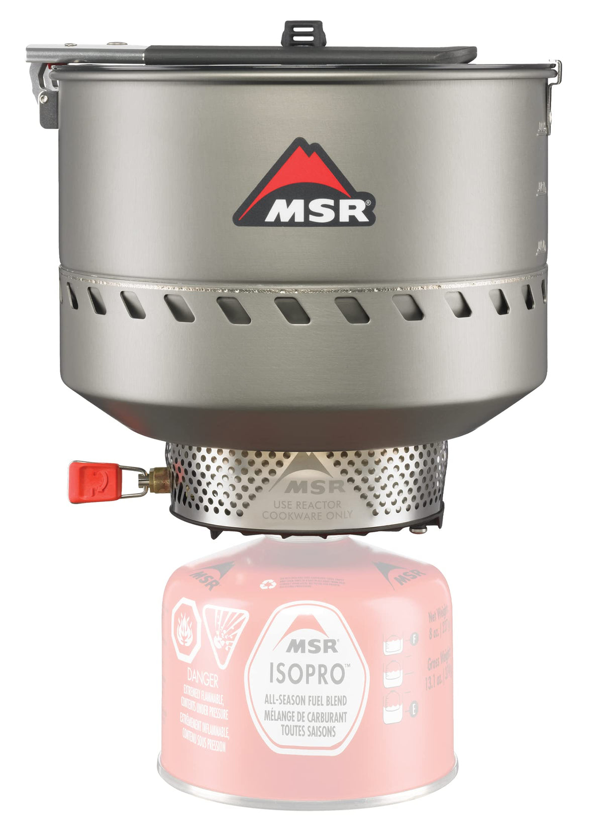 MSR Reactor 2.5L stove system assembled for windproof cooking