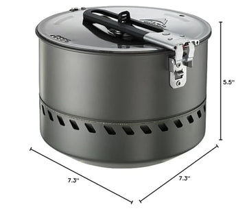 MSR Reactor stove with pot on snow demonstrates all-condition cooking.