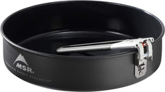 MSR skillet with Talon handle attached for secure, removable cooking on the trail