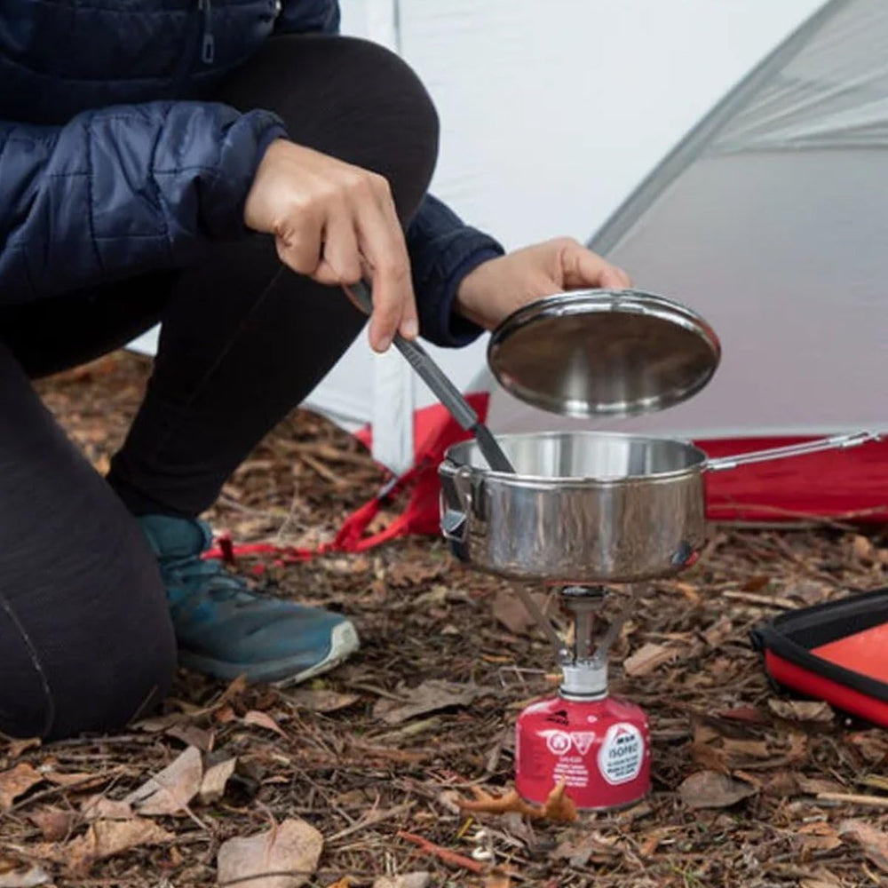 MSR stowaway-packed-for-travel emphasizes ultra-compact design saving space.