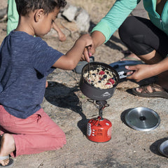MSR Talon pot handle in use for secure cooking