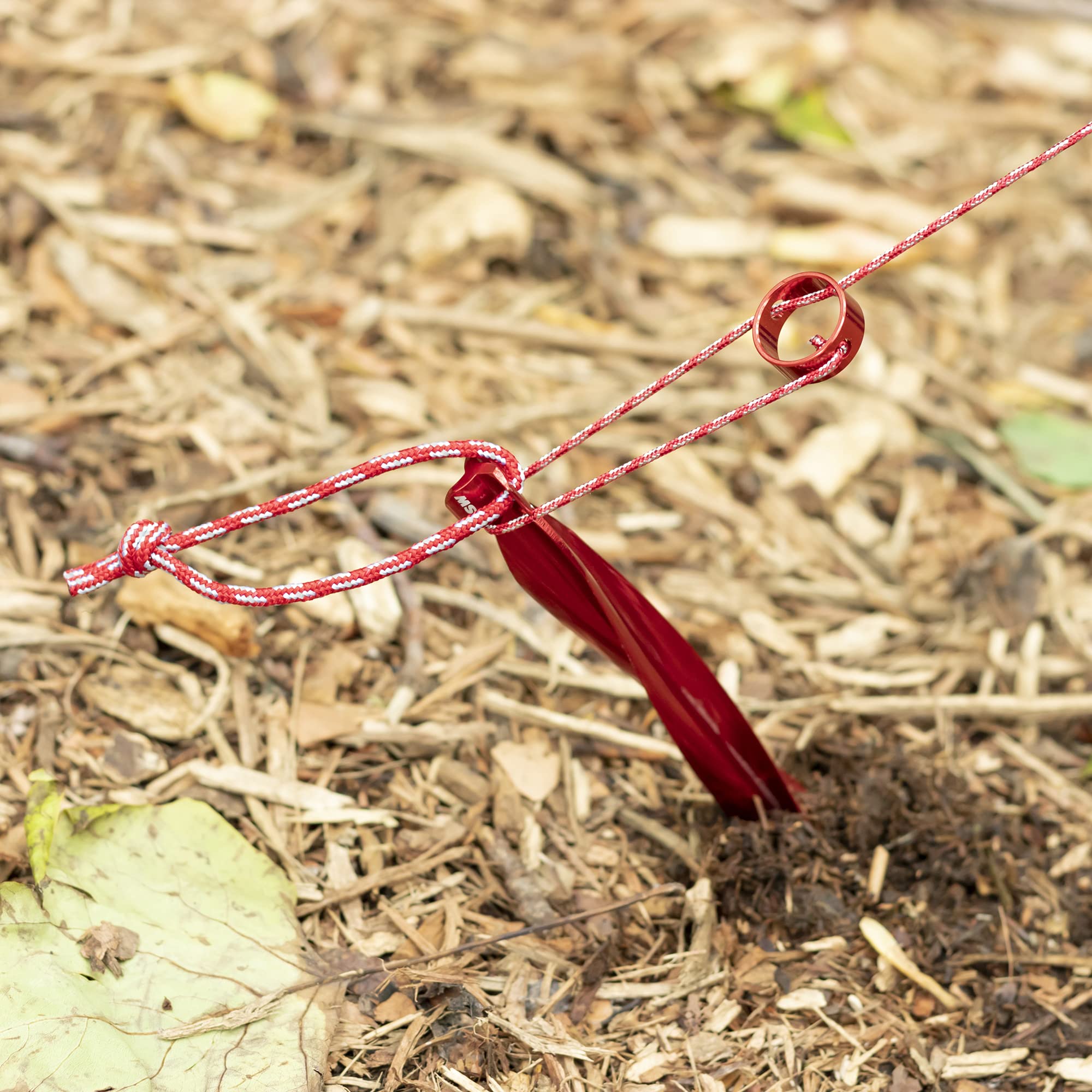 MSR kit in-use securing a tent against breeze for wind-ready stability