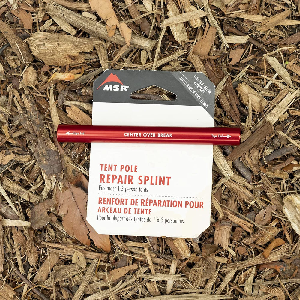 MSR red small repair splint ready for field camping fixes.