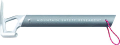 MSR Tent Stake Hammer head closeup shows durable stainless steel for rocky terrain.