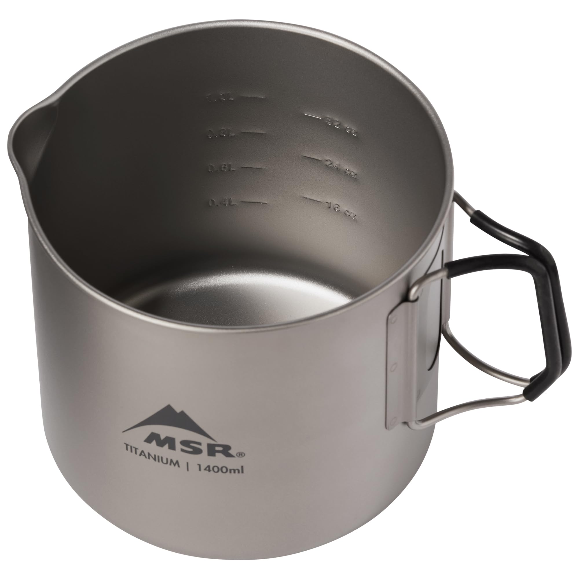 MSR Titan Kettle folding silicone handles provide comfort and compact storage.