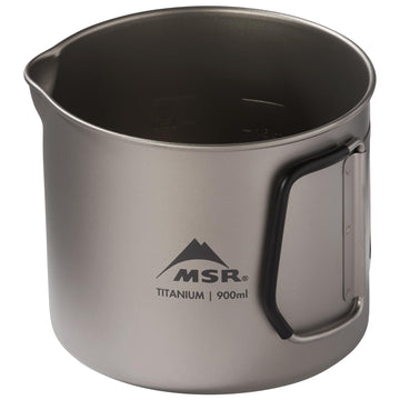 MSR Titan kettle interior graduation marks for precise measurements on trail.