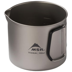 MSR Titan kettle interior graduation marks for precise measurements on trail.