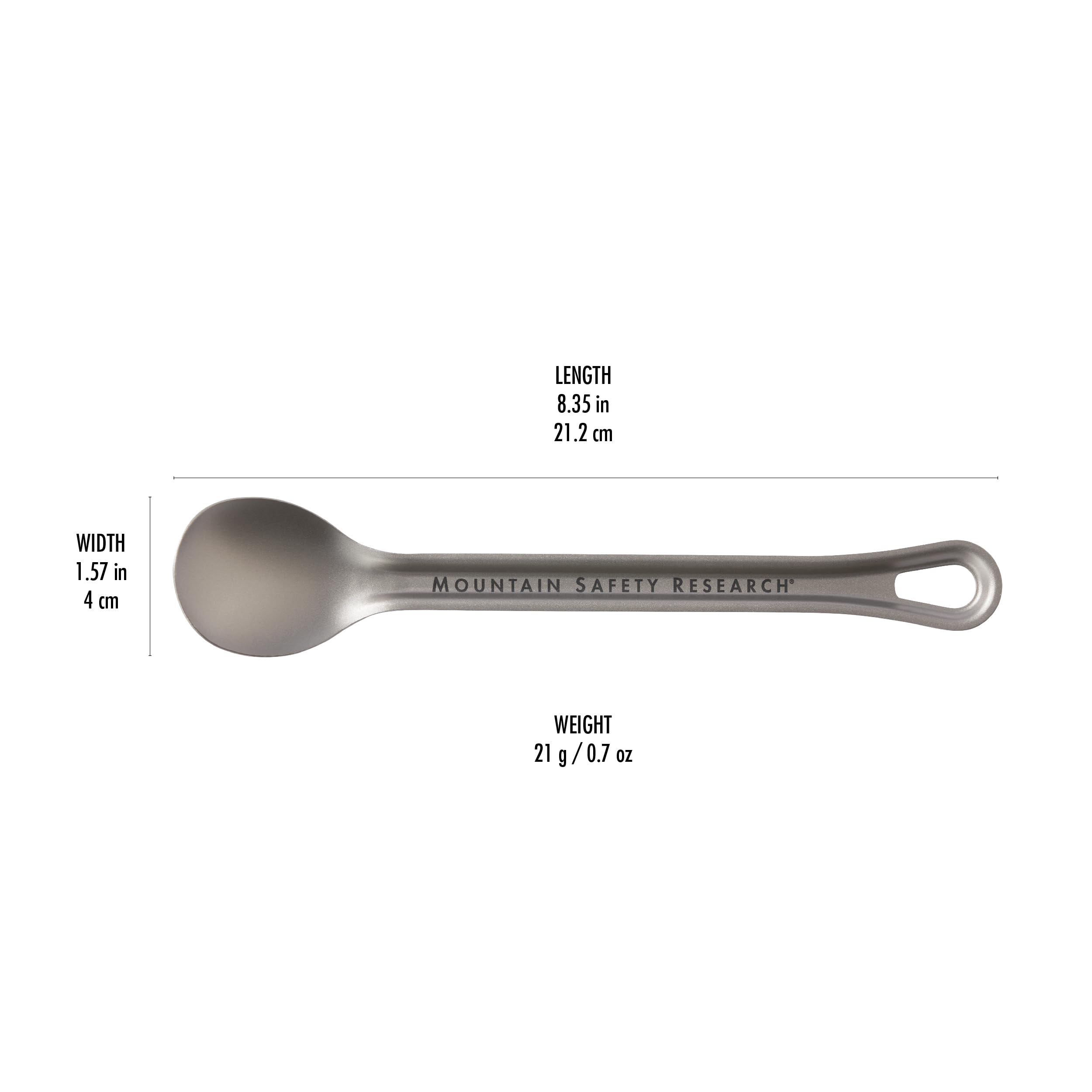 MSR Titan long spoon with carabiner loop prevents loss on trail