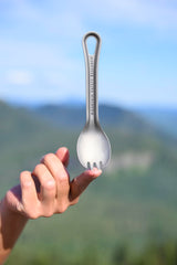 MSR Titan Spork carabiner loop visible for secure transport.