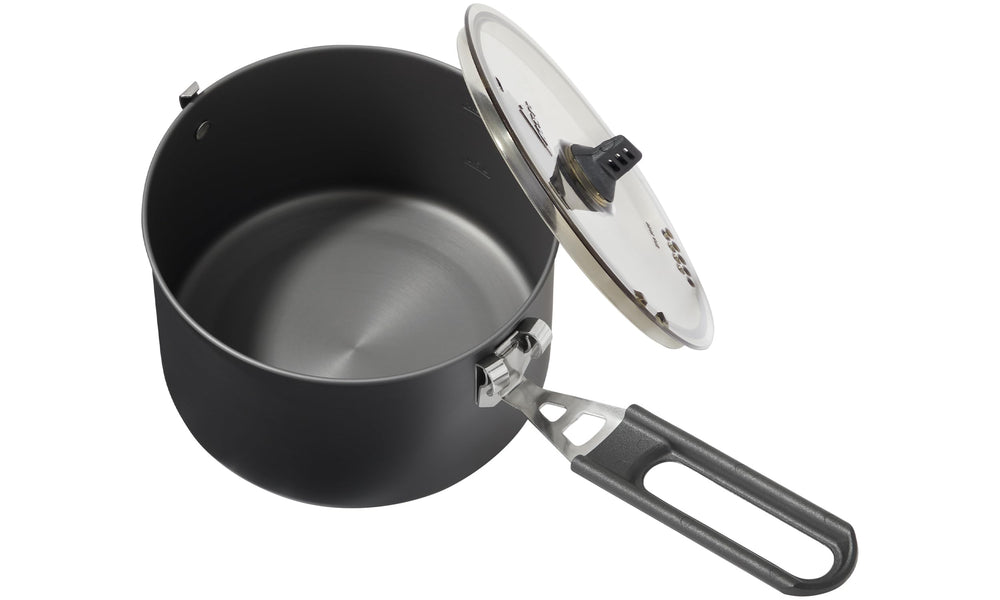 MSR Trail Lite 1.3L pot lid with strainer highlights compact packable design for backpacking
