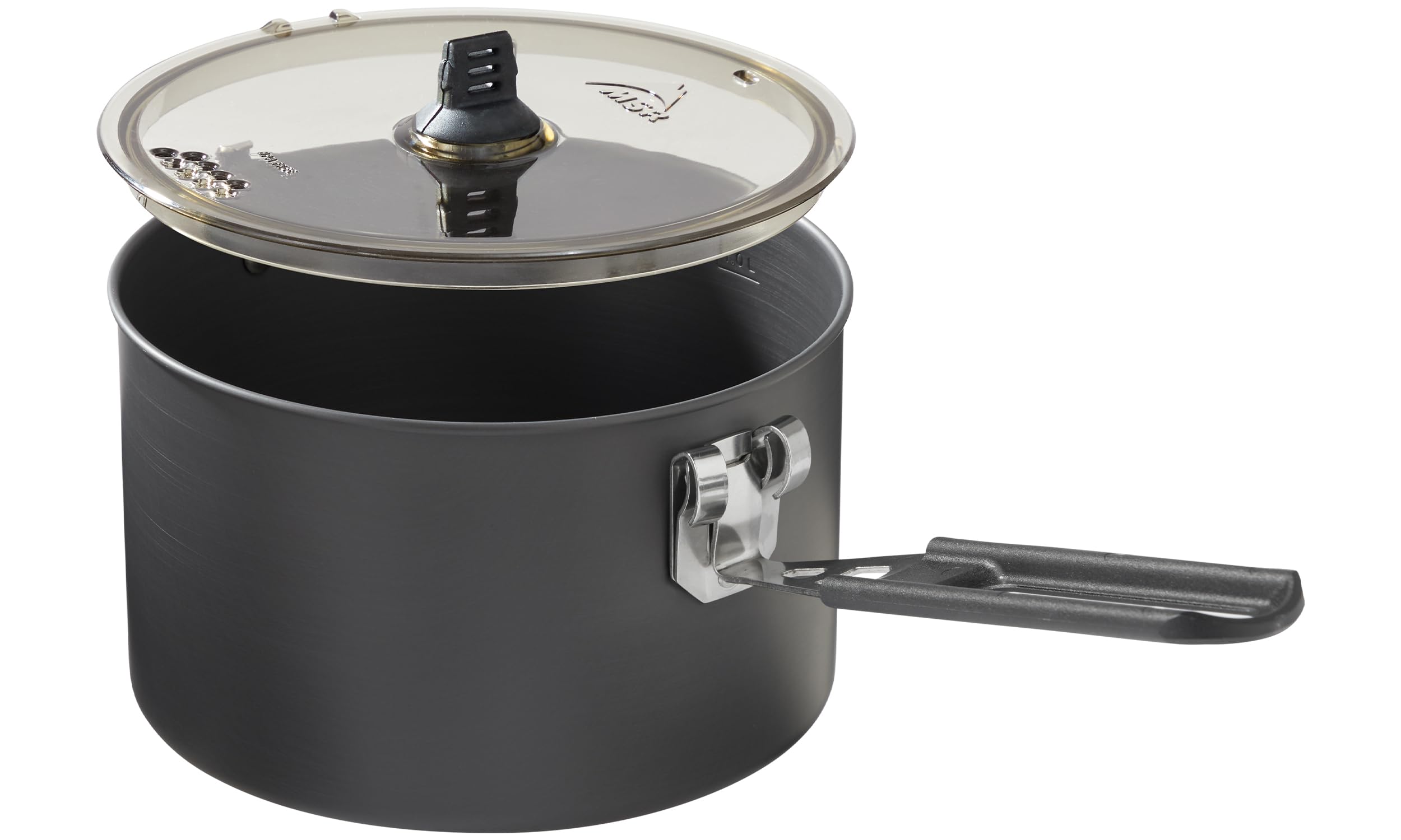MSR Trail Lite 1.3L pot side view emphasizes ultralight solo cooking