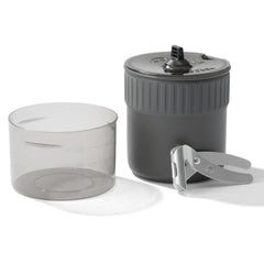 MSR Trail Mini Solo Cook Set stacked in pack for space-saving solo trips