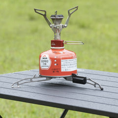 MSR Universal Canister Stand collapsible design reduces pack weight for lighter trips.