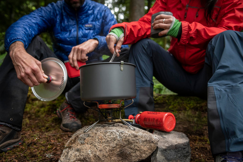 MSR WhisperLite Compact stove ignites quickly for hot meals