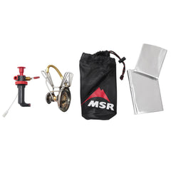 MSR WhisperLite Compact stove in stuff sack with PFAS-free coating