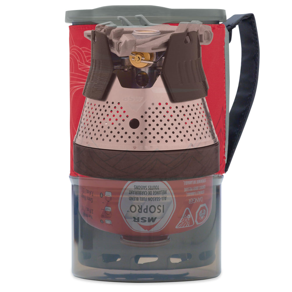 MSR WindBurner 1L pot with lid showing compact, travel-ready design
