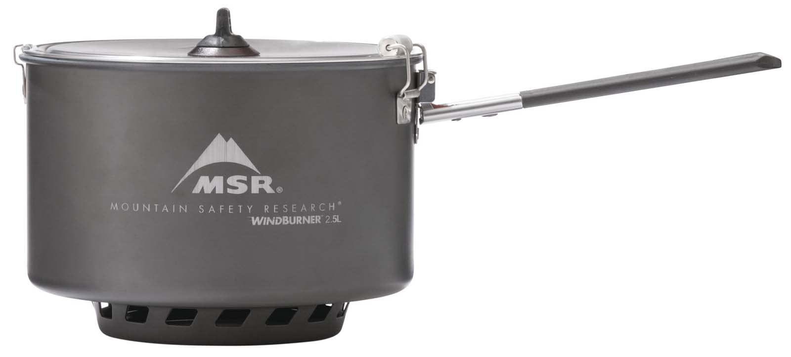 MSR WindBurner 2.5L sauce pot nest for group meals on backcountry trips.