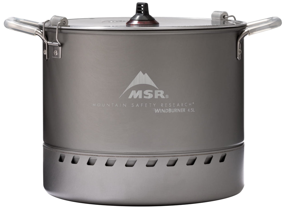 MSR WindBurner 4.5L pot with strainer lid for group backcountry meals