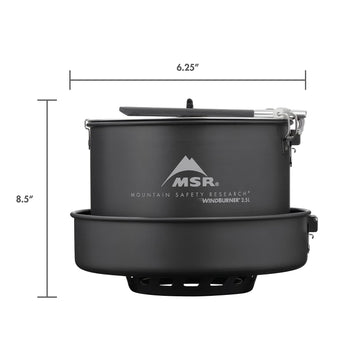 MSR WindBurner Combo windproof burner enables fast boils in wind.