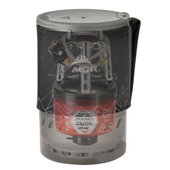 MSR WindBurner Duo BPA-free lid enables safe sipping and straining.