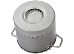 MSR WindBurner pot nesting beside stove system for compact backpacking