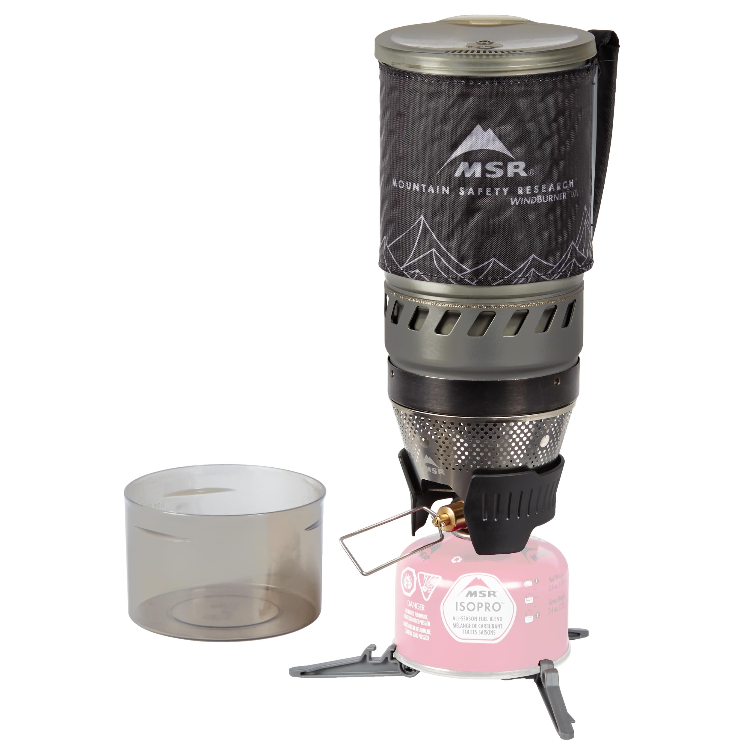 MSR WindBurner stove system set up for fast boils in windy conditions