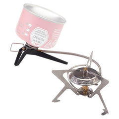 MSR WindPro II stove with remote burner for wind-resistant cooking.
