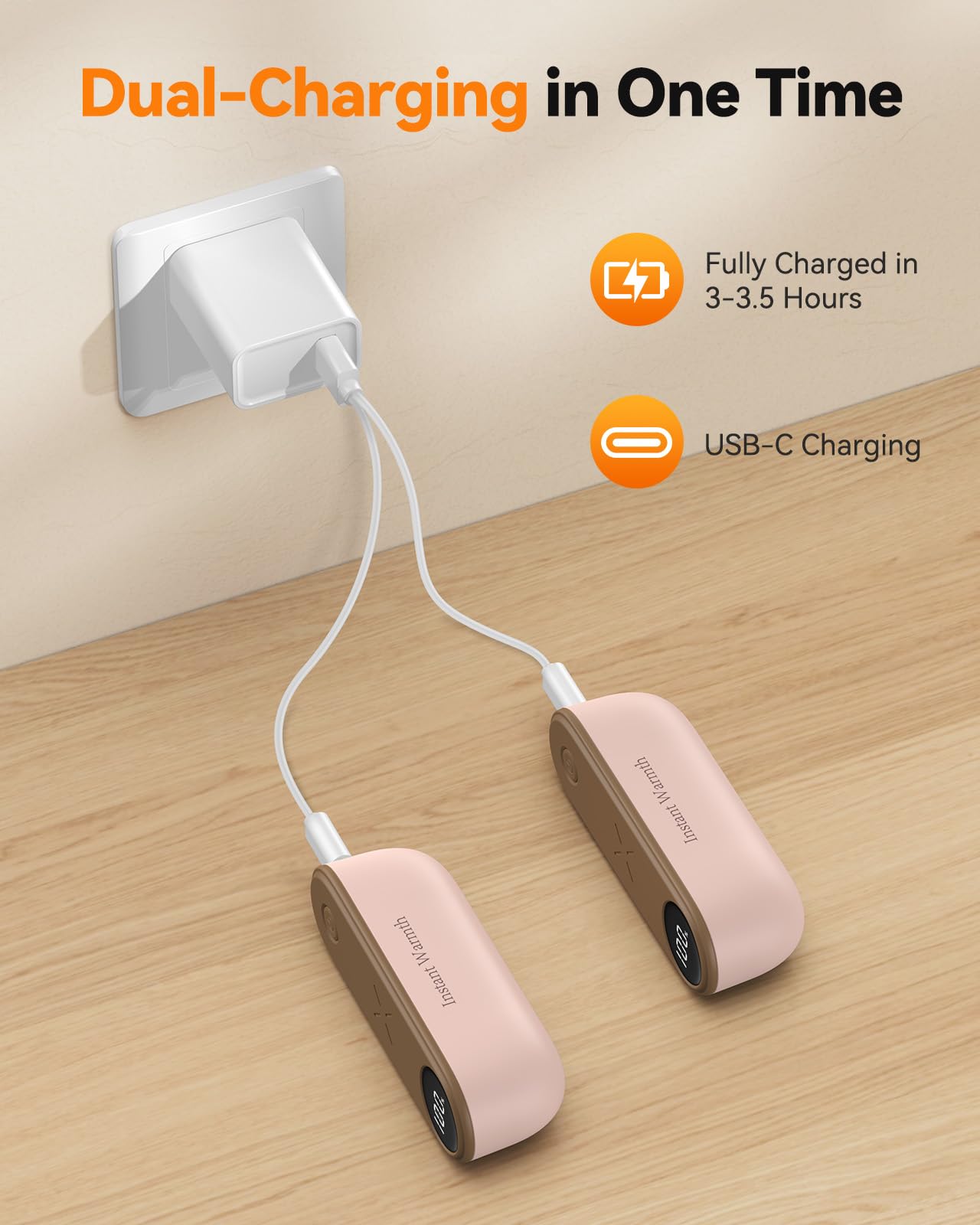 mstoekn usb-c rechargeable port pink reliable charging for all-day use