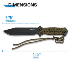 MT-528C knife with green nylon sheath