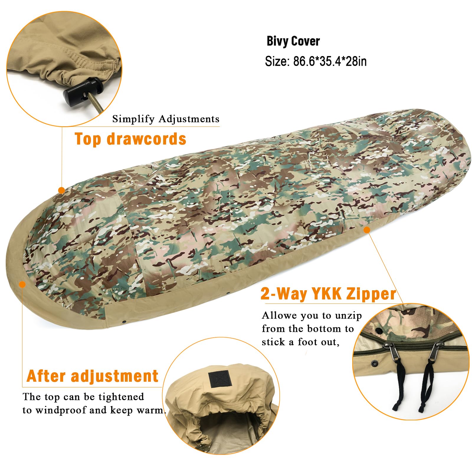 MT Army bivy cover fabric closeup highlighting waterproof breathable layers