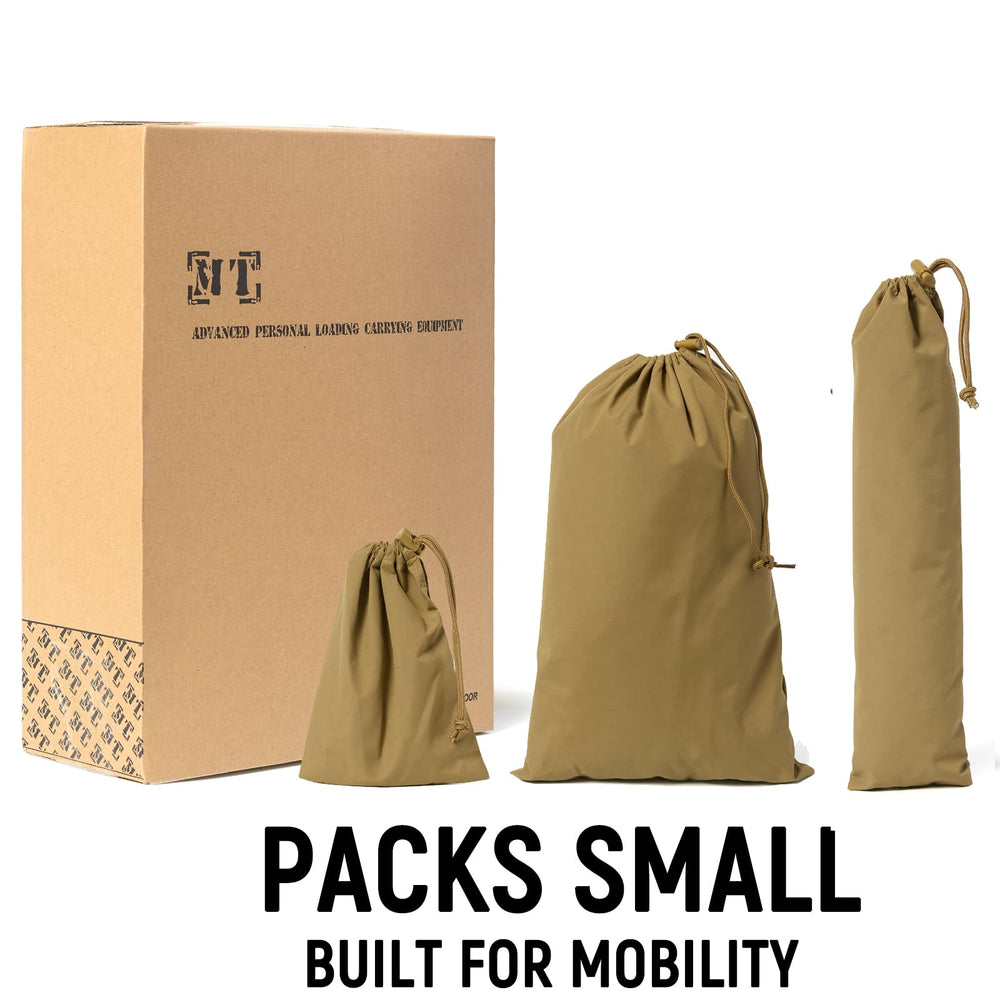 MT Military Hideaway Bivy Cover provides roomy 86.6 by 31.5 by 21.6 inch shelter.