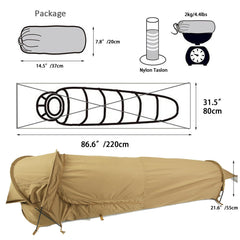 MT Military Hideaway Bivy Cover transparent TPU windows brighten interior and frame the view.
