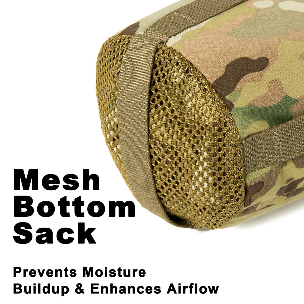 MT Military Nanovee Bivy Cover windproof fabric shields you from chilly gusts.