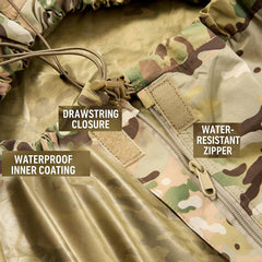 MT Military Nanovee Bivy Cover packing-ready design fits compactly into your pack.
