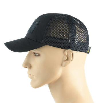 Close-up of ripstop fabric and adjustable hook and loop closure on the hat