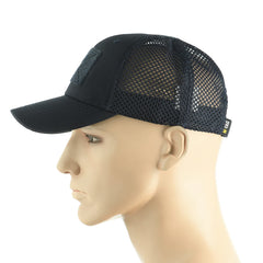 Close-up of ripstop fabric and adjustable hook and loop closure on the hat