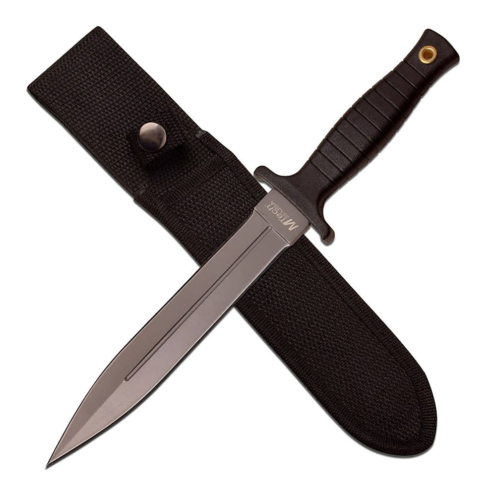 Front view of MTech USA MT-20-77GY fixed blade knife with grey TiNite coated blade