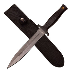 Front view of MTech USA MT-20-77GY fixed blade knife with grey TiNite coated blade