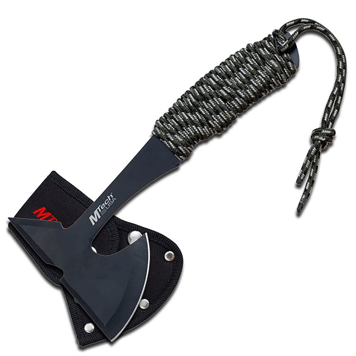 MTECH USA MT-600CA axe displaying 9-inch overall length for camping tasks.