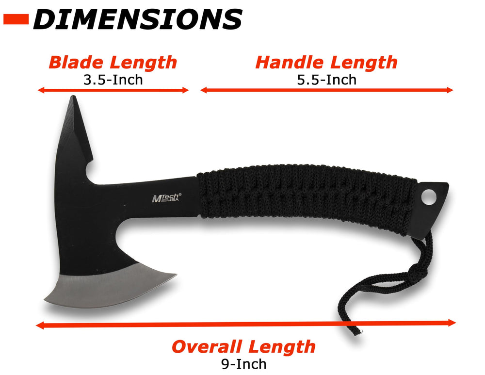 MTECH USA MT-629-MC axe compact design enables easy carry and versatile tasks.