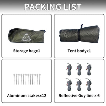 Mtenplay TENPLAY ultralight tent green 3-season versatility for hiking and mountaineering