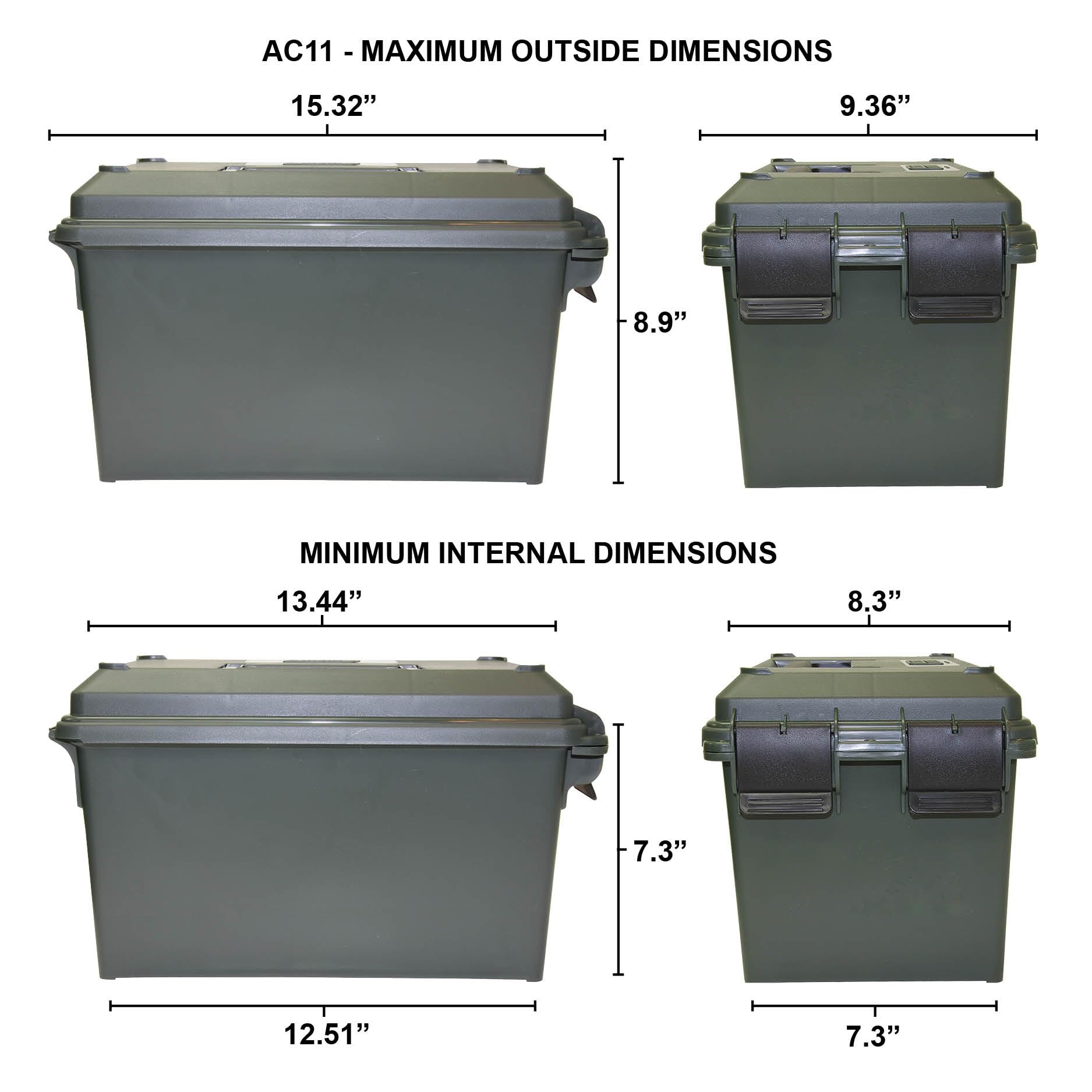 Dual-latch closure on MTM AC11 heavy-duty can