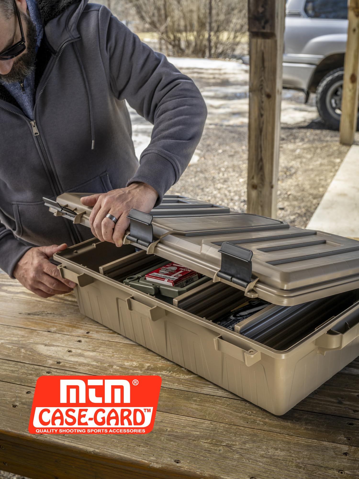 Partitioned compartments for ammo and survival gear