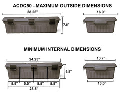 Four tie-down points for ATV attachment on MTM ACDC50