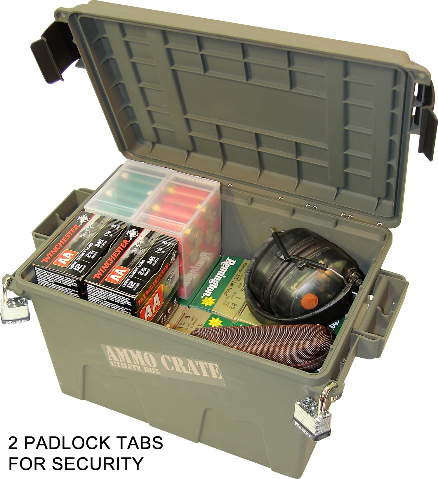 Double padlock tabs on MTM ACR7-18 ammo crate
