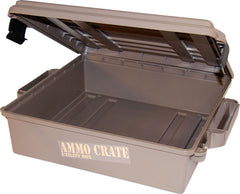Ammo crate showing side handles and carry capacity